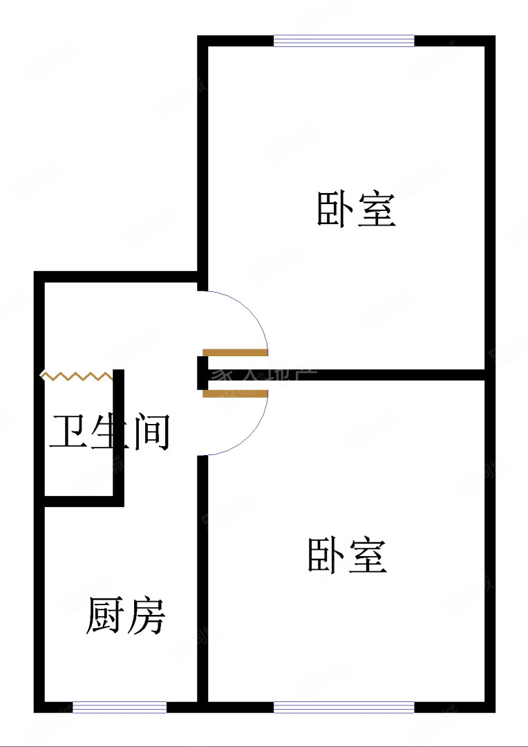 锦铁里2室1厅1卫48㎡南北28万