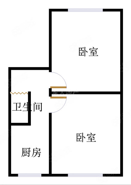 锦铁里2室1厅1卫48㎡南北28万