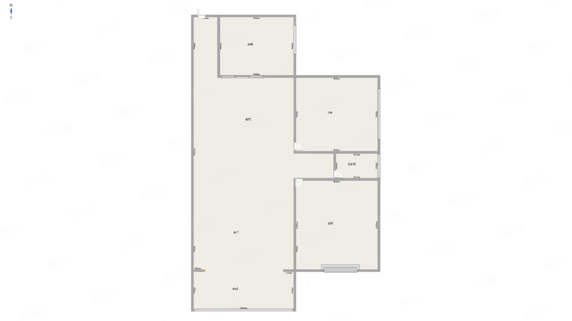 旭日家园2室2厅1卫97㎡南北36万