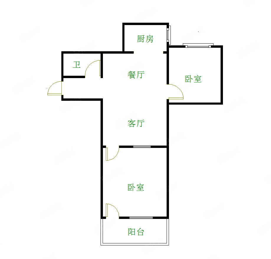 七星井新村2室2厅1卫65㎡南北216万