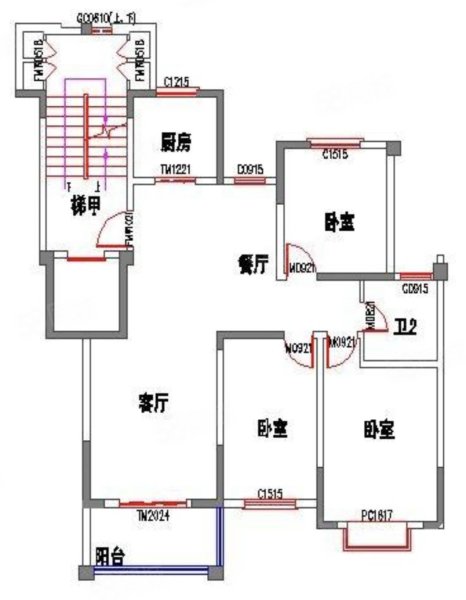 星河花园3室2厅1卫115.5㎡南北74.8万