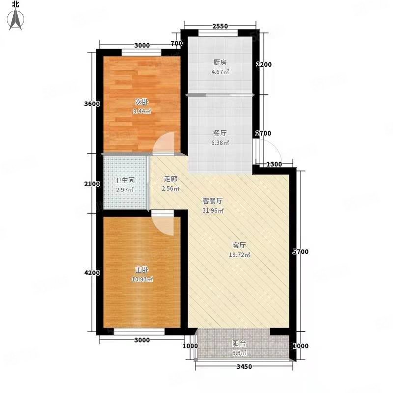 商南新村2室2厅1卫65㎡南64.8万