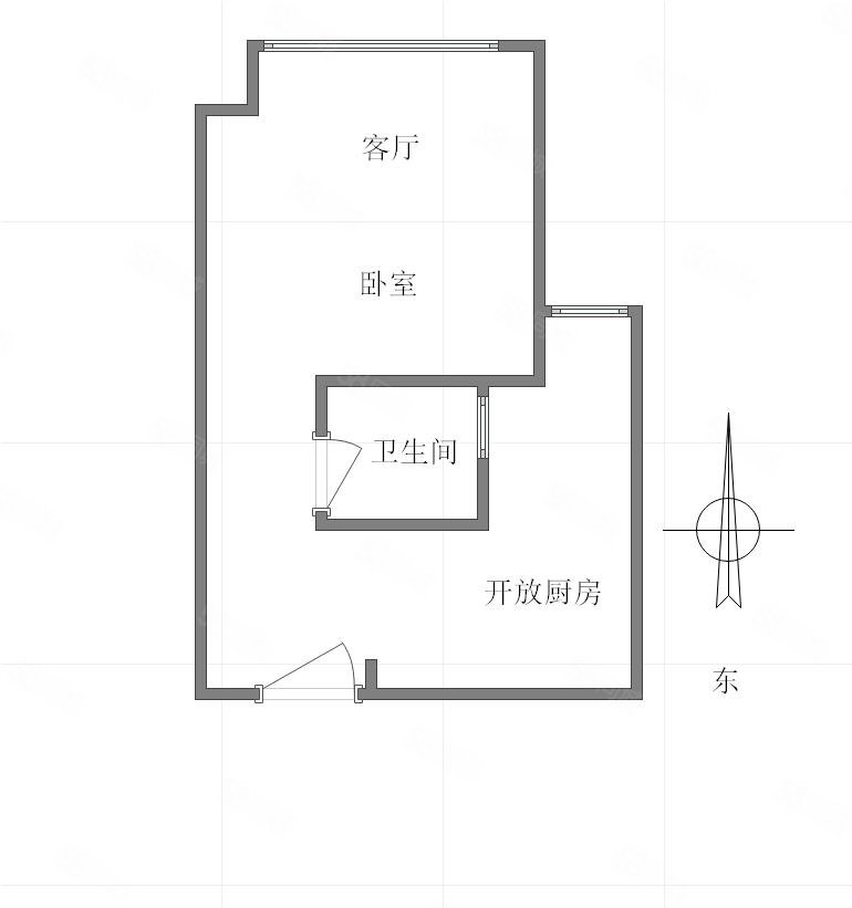 奇峰清华源1室0厅1卫31.08㎡南北42万