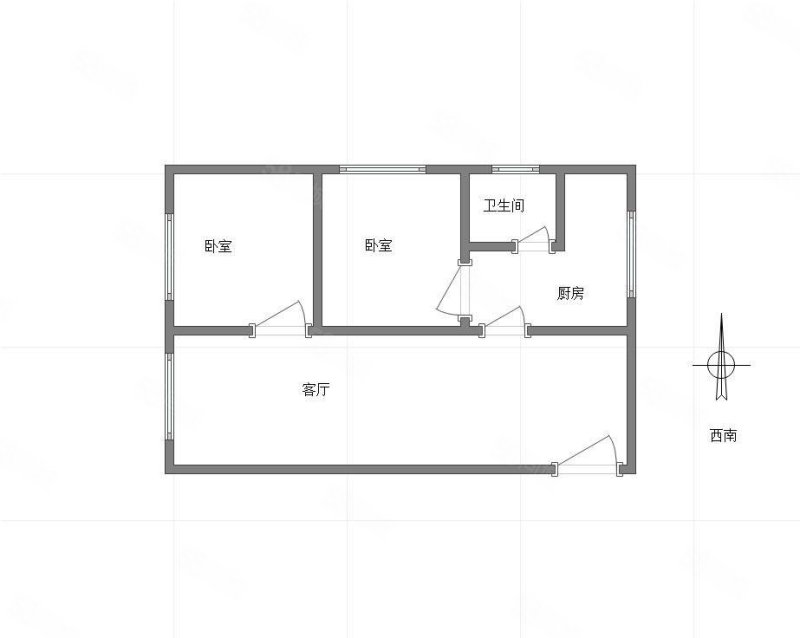 南友村社区2室2厅1卫60.59㎡南北47万