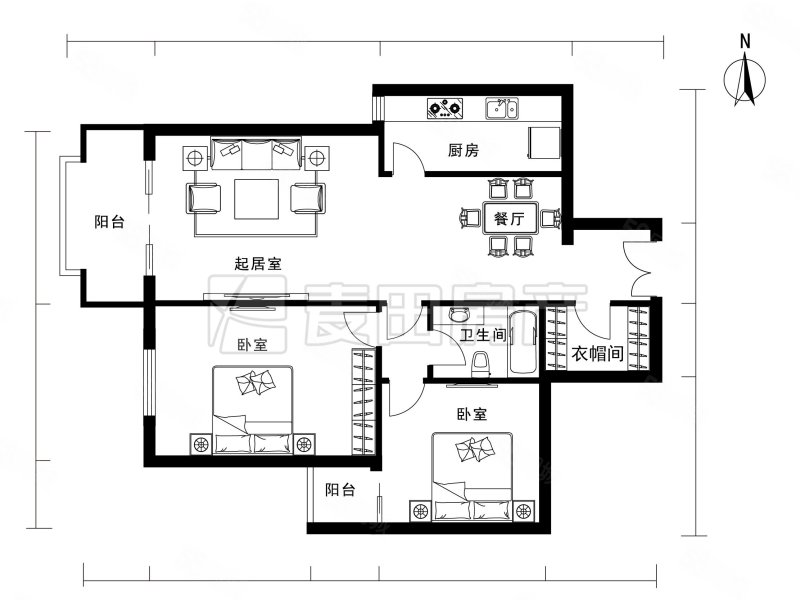 美林花园2室1厅1卫117.71㎡西1299万