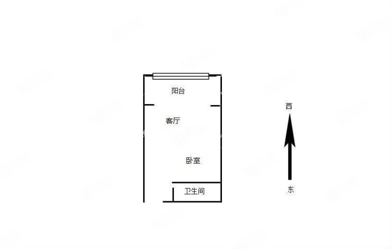 江东花城1室0厅1卫32.8㎡西50万