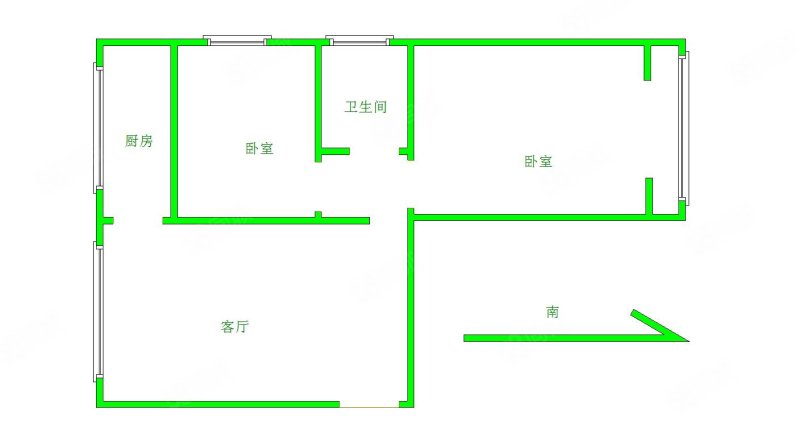 博爱小区2室1厅1卫75㎡南北60万