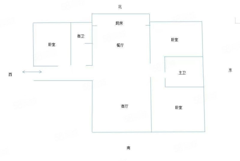 世邦城市广场小区3室2厅2卫109㎡南北63万