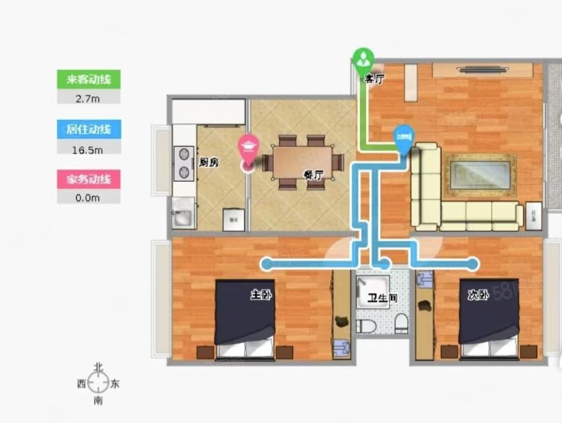 通用理想城3室1厅1卫114㎡南北48万