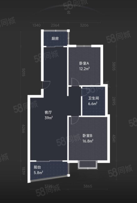 海泊人家2室2厅1卫98㎡南北260万