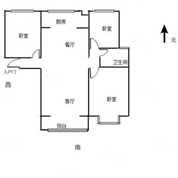 九州方圆国际3室2厅1卫128.95㎡南北82万