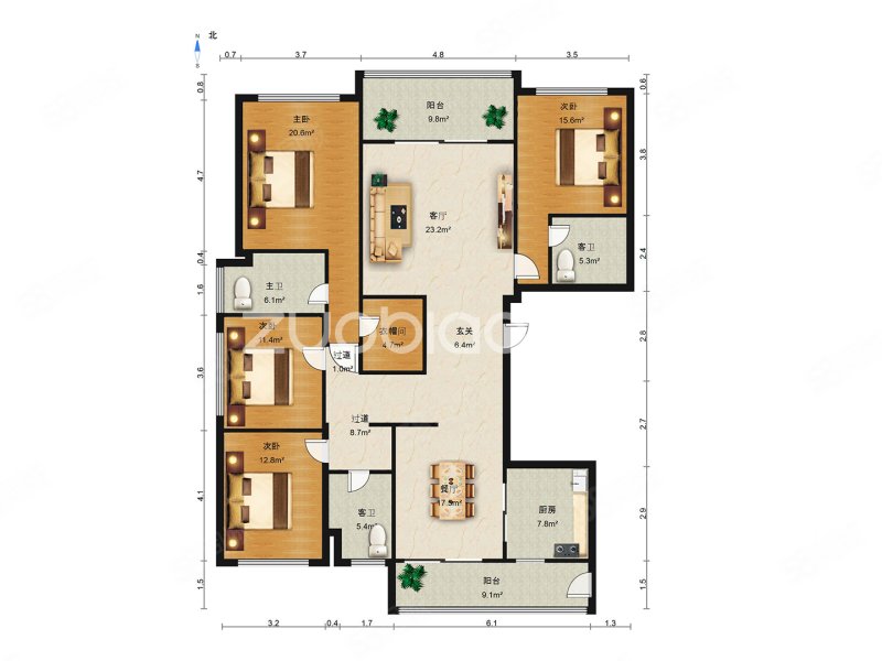 绿城玫瑰园江景房188平东边套双车位带储藏室豪华装修