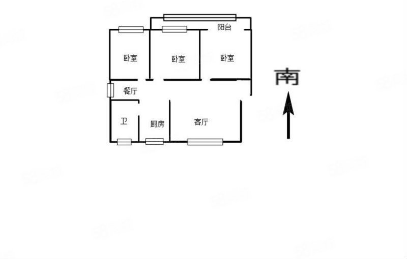 书香嘉园3室2厅1卫125㎡南北26万