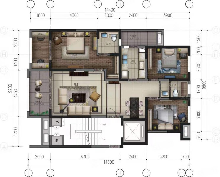 紫云台3室2厅2卫110㎡东132万