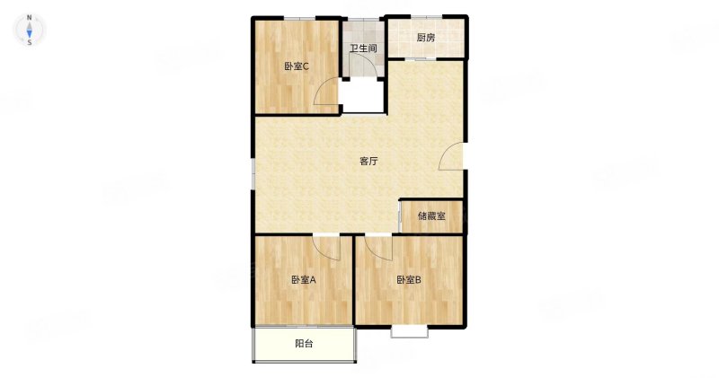 蓝天华侨城3室2厅1卫122.3㎡南北146万