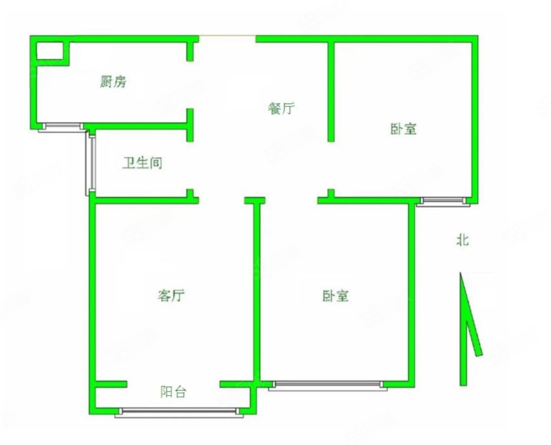 晨巍佳欣(一期)2室2厅1卫96㎡南北69万