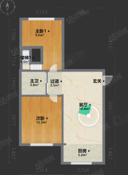 天茂新城家园3室1厅1卫67㎡南北23.8万