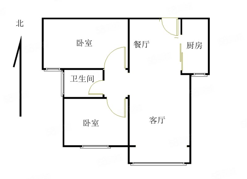 远景海德公园2室2厅1卫84.48㎡南北110万