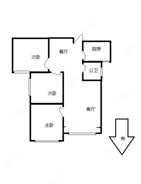 兰庭公馆1期3室2厅1卫110㎡南北53万