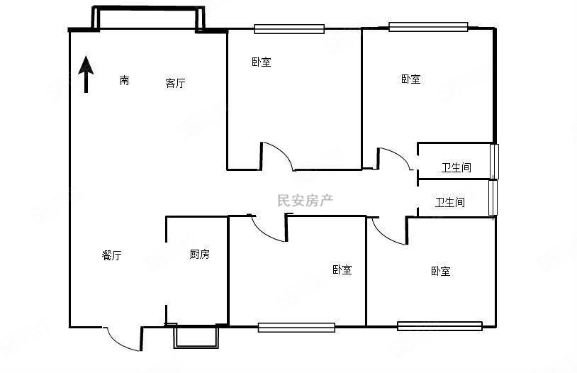 乐富强悦澜湾4室2厅2卫149.08㎡南北122万