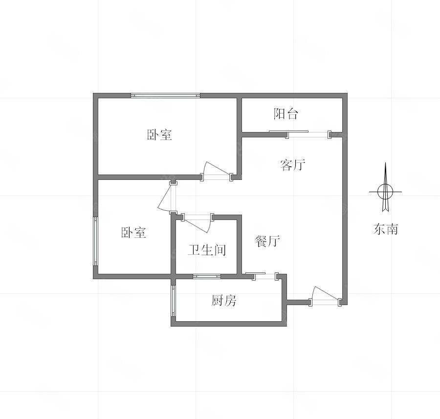 梨苑新居2室2厅1卫80㎡南北57万