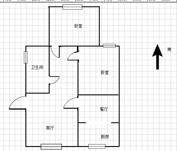 紫云花园2室2厅1卫92.46㎡南北42.5万