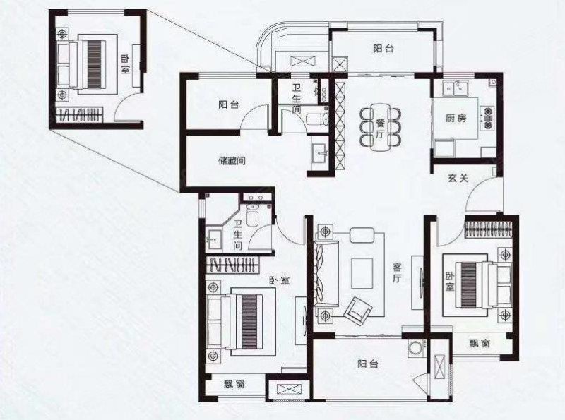 雅居乐富春山居3室2厅2卫128㎡南北185万