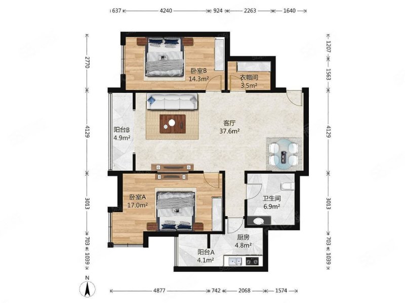 拂林园2室1厅1卫101.61㎡西南580万