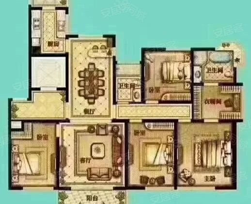 中梁香缇公馆4室2厅126.85㎡216万二手房图片