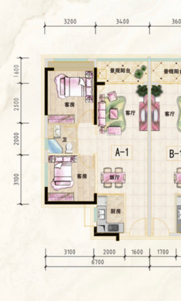 一方御湾2室2厅1卫73㎡南北39万