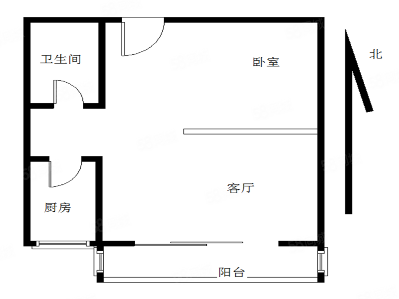 国贸润园1室1厅1卫50.2㎡南520万