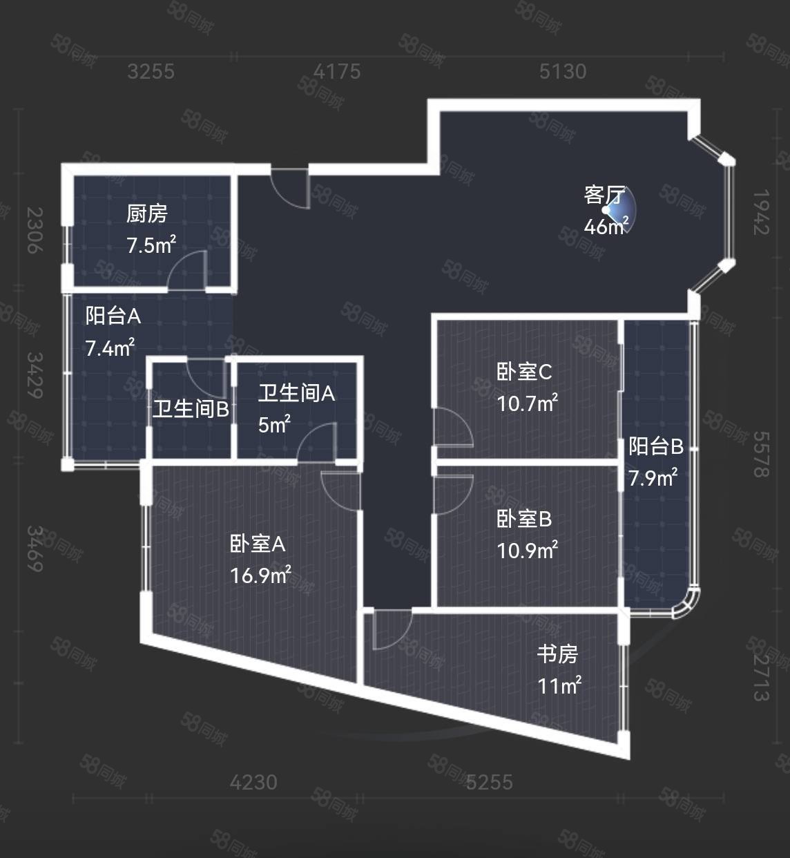 碧水公寓4室2厅2卫149㎡南北95万