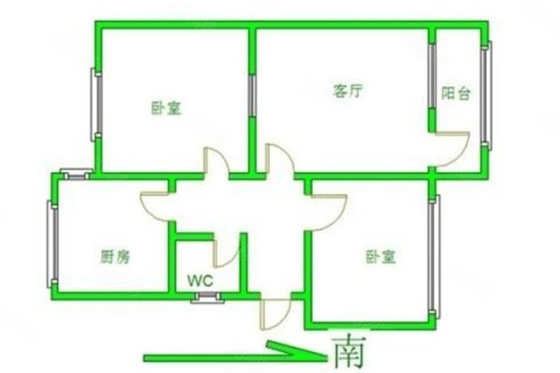 物探东区2室1厅1卫58㎡南北27.5万