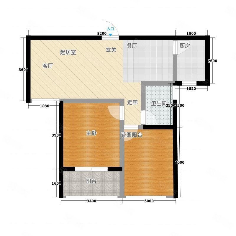祥安东城国际花园2室1厅1卫61㎡南北28万