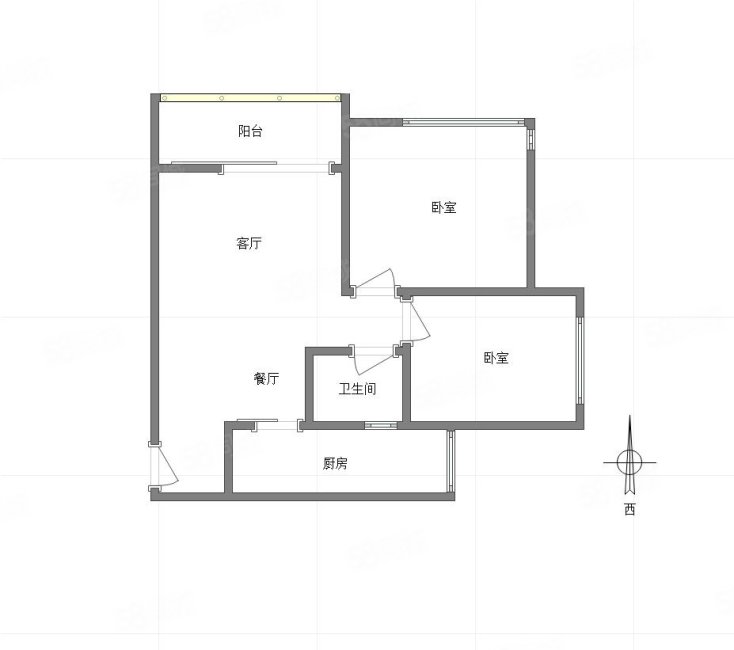 北回归线2室2厅1卫78.83㎡南北93万