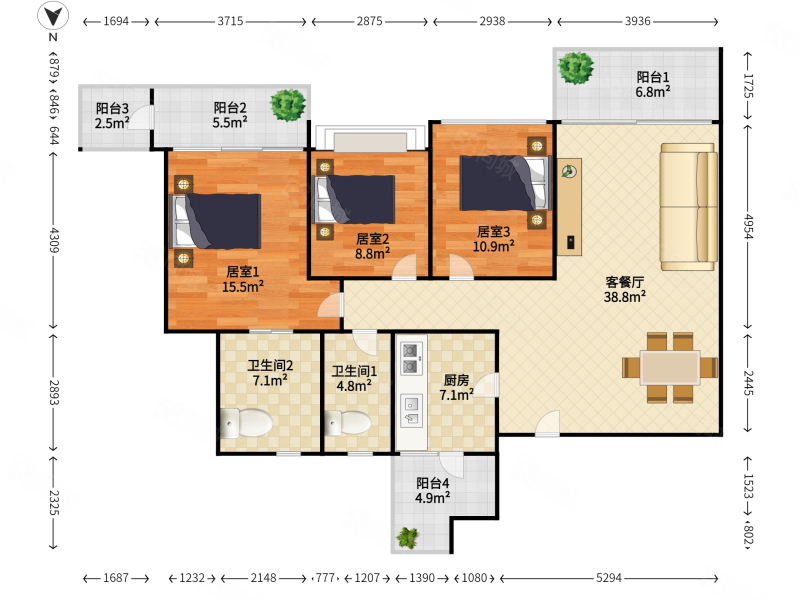 【10图】峻林143方,少豪宅费,赠送一个阳台,特殊户型出售,峻林-广州58
