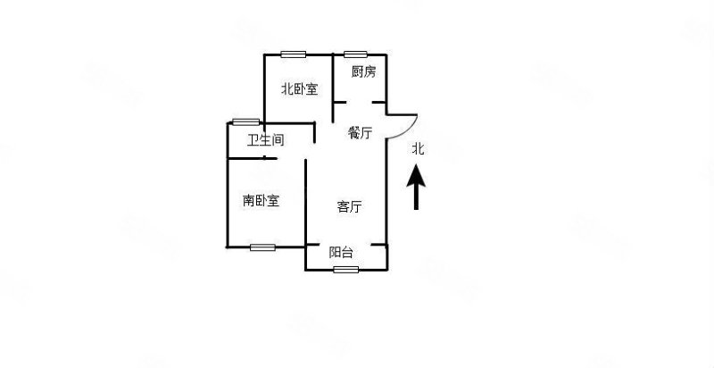 琴和家园2室2厅1卫89.02㎡南北125万
