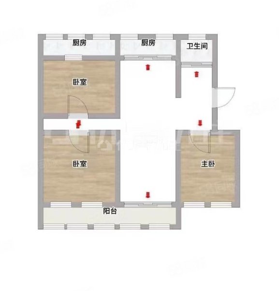 汇源城3室2厅2卫140㎡南北67万