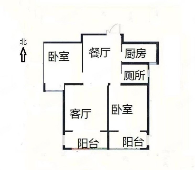 润德天悦城云锦园2室2厅1卫96㎡南北135万