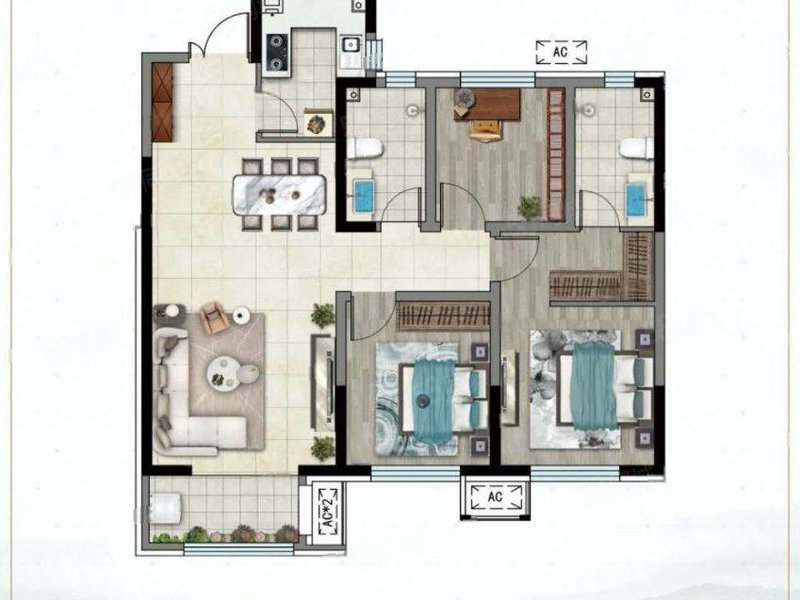 星空明月城,经典小三室,首付25万