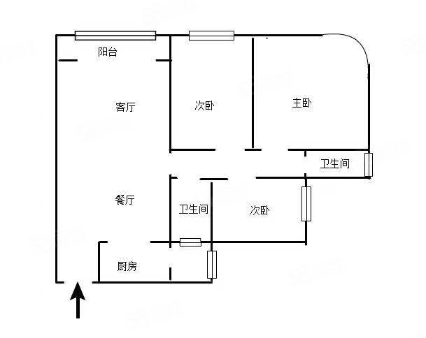 华兴丽景天城A区3室2厅2卫135㎡南北59.8万