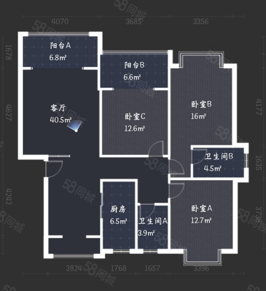 香溪蓝山3室2厅2卫126㎡南北35万