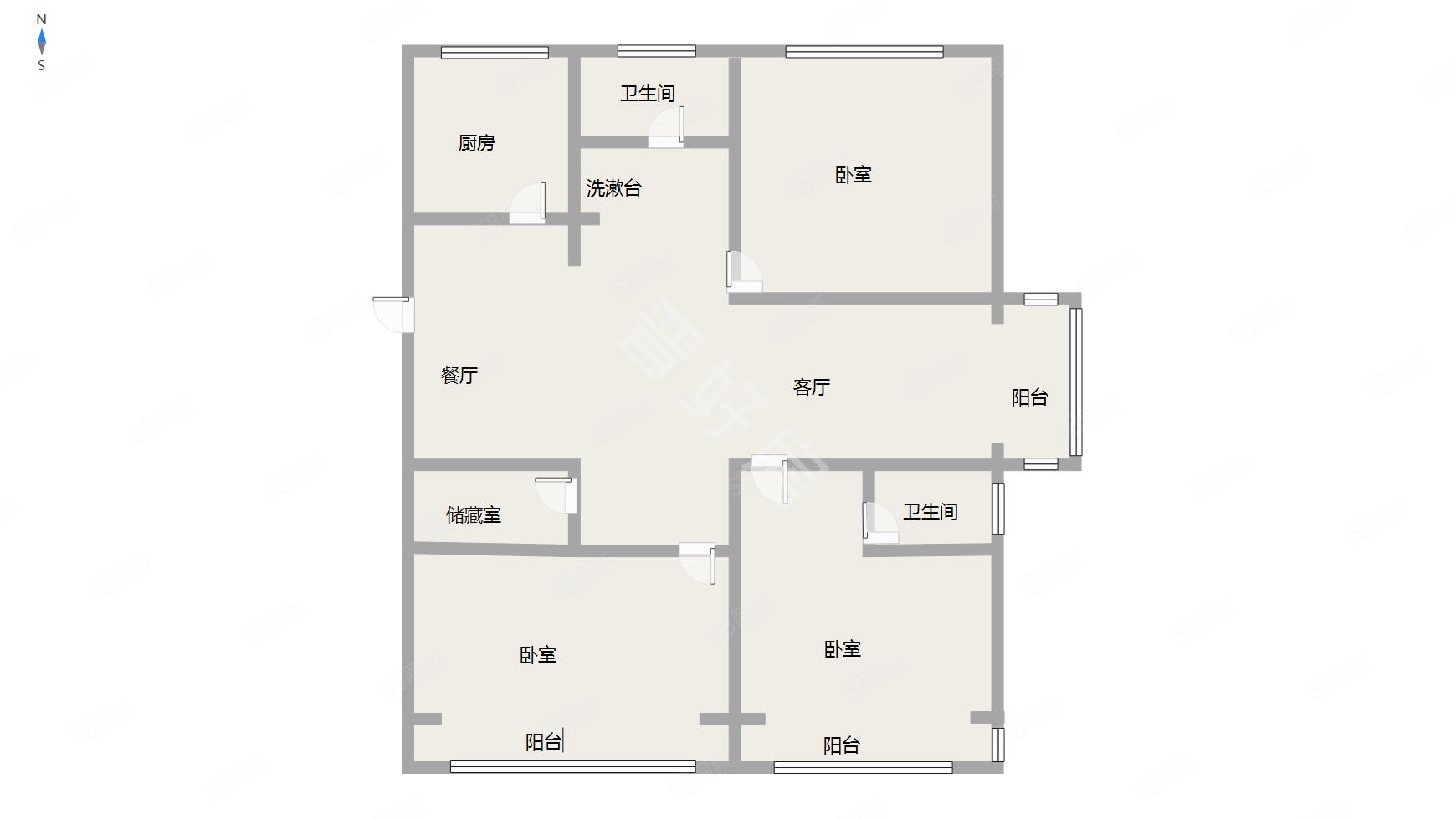 御景花园3室2厅2卫150㎡南北138万