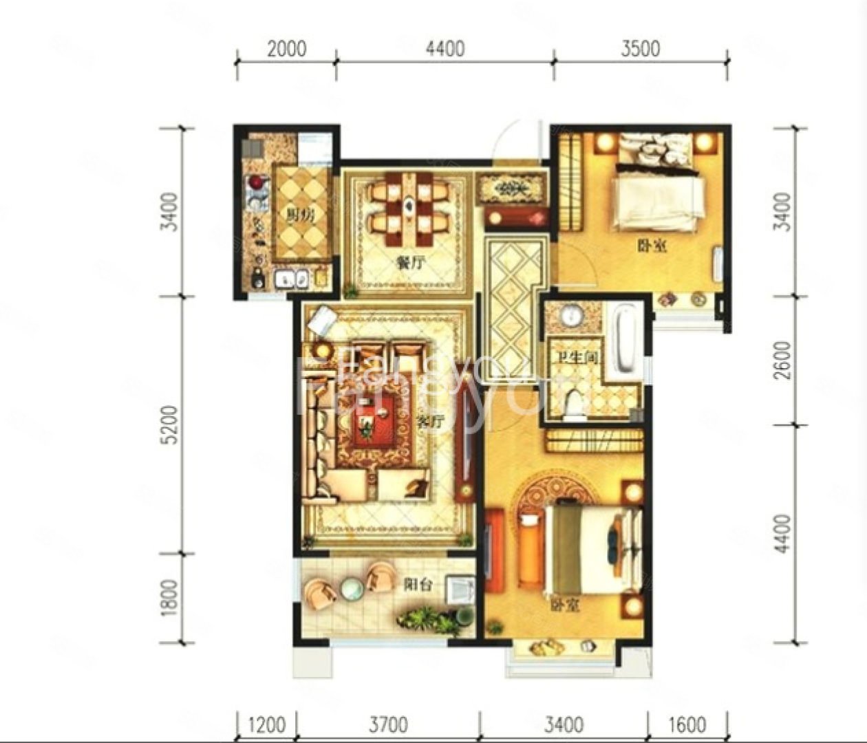 名悦山庄2室2厅1卫95.57㎡南300万
