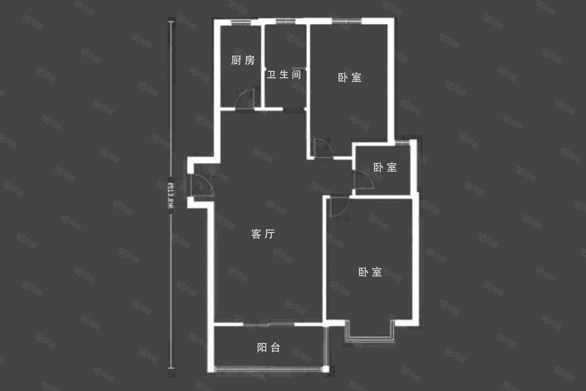 鑫源花园3室2厅1卫115.87㎡南北105万