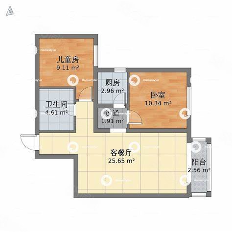 时代爵领2室2厅1卫85.76㎡南北58.8万