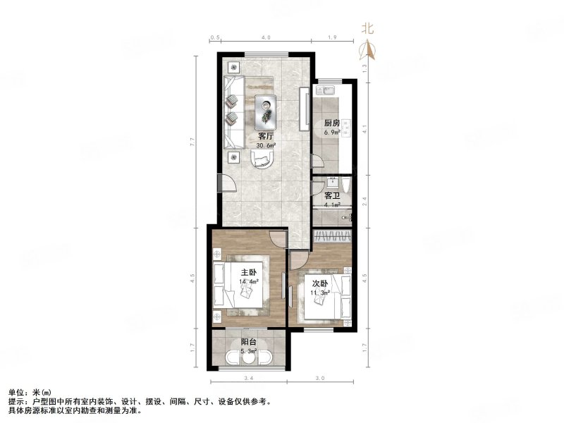 泉城花园2室2厅1卫93.77㎡南北93万