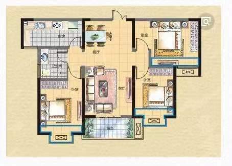 新威龙门悦府B区3室2厅2卫133㎡南北76.8万