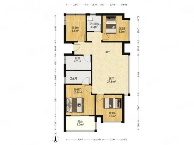 碧桂园中堂3室2厅2卫99㎡南北202.5万