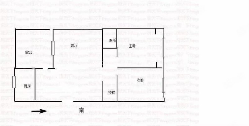 领秀城2室2厅1卫88㎡南48万